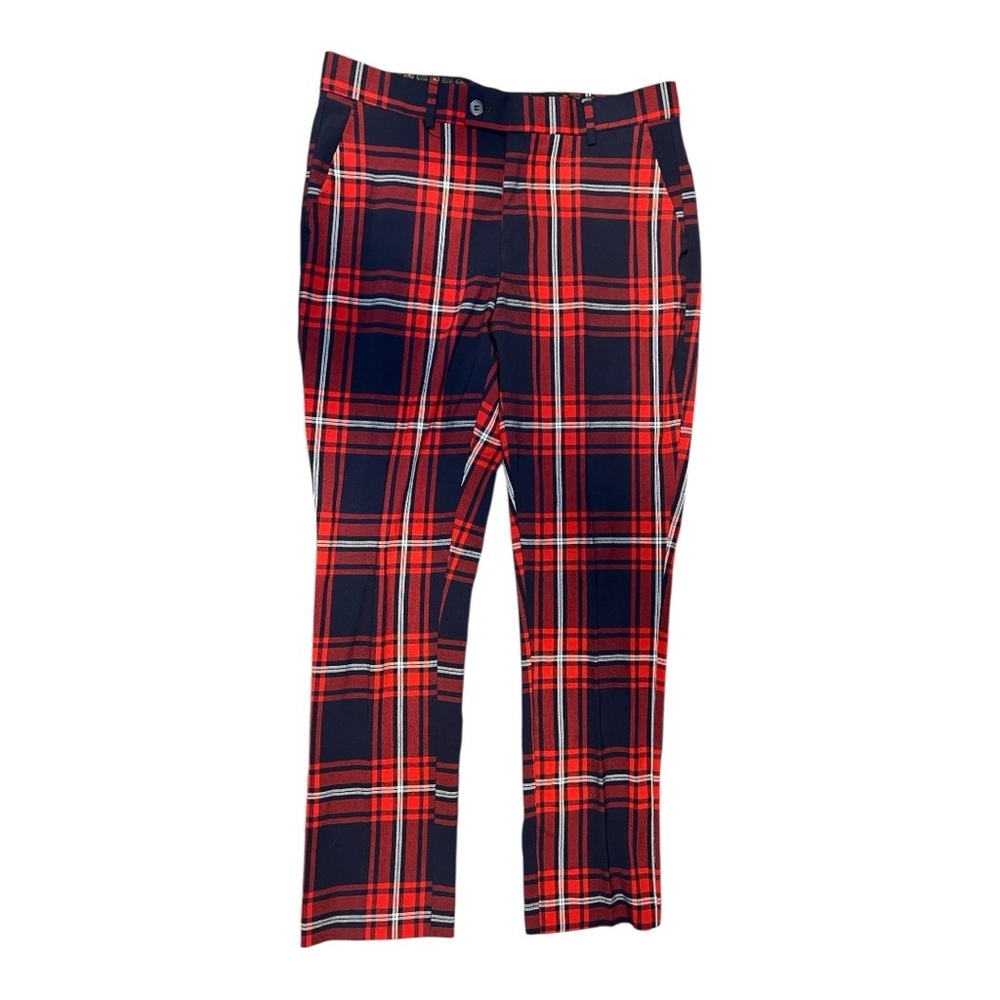 Boohoo Red and Blue Trousers Pants